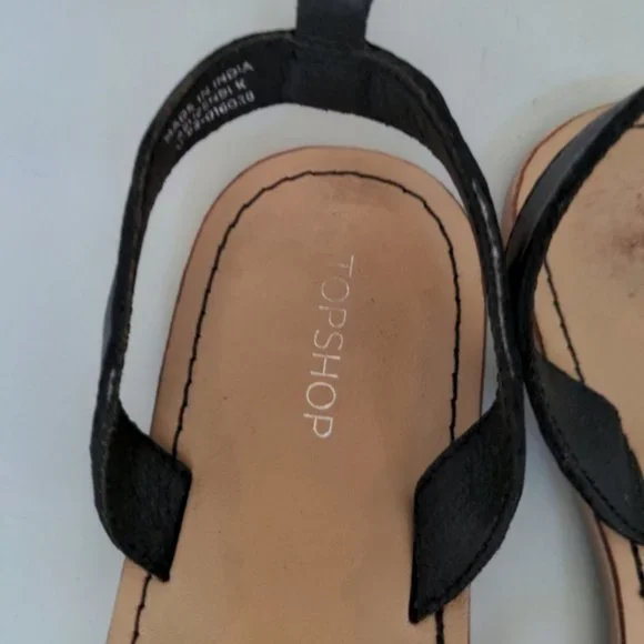 Topshop Black Strappy Sandals Size 9.5 / 40 - Picture 5 of 6